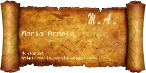 Maria Arnold névjegykártya